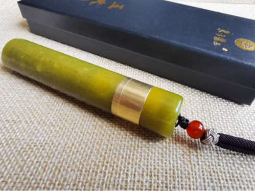 承德玉-火镰火折子点烟器点香器打火机把件文玩